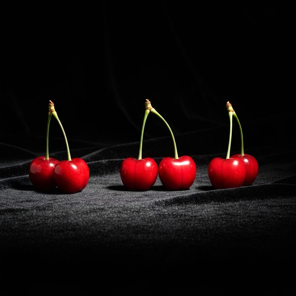 Frische Kirschen mit Stielen